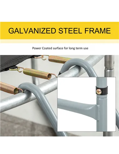 HOMCOM 6-10ft Trampoline Ladder Galvanized w/ Non-slip Mat