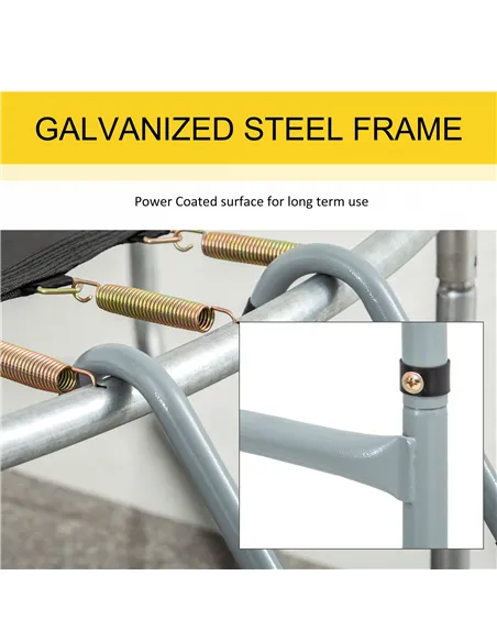 HOMCOM 6-10ft Trampoline Ladder Galvanized w/ Non-slip Mat