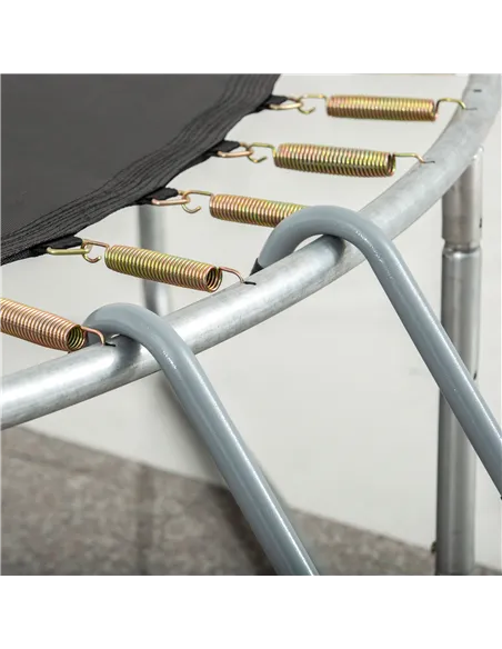 HOMCOM 6-10ft Trampoline Ladder Galvanized w/ Non-slip Mat