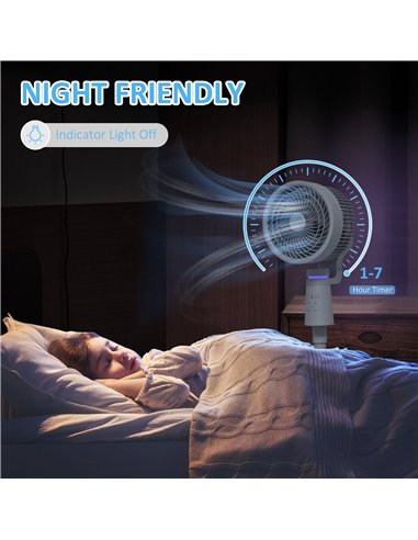 HOMCOM Pedestal Air Circulation Fan with Oscillating, Light Off, Grey