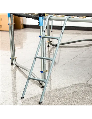 HOMCOM 12/14ft Trampoline Ladder Galvanized w/ Non-slip Mat