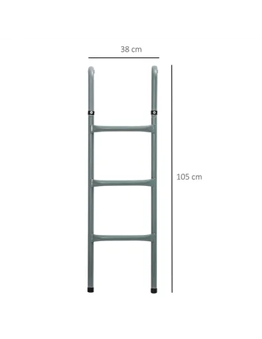 HOMCOM 12/14ft Trampoline Ladder Galvanized w/ Non-slip Mat