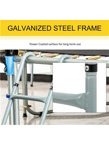 HOMCOM 12/14ft Trampoline Ladder Galvanized w/ Non-slip Mat