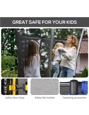 Homcom  8ft Trampoline Replacement Net, Black