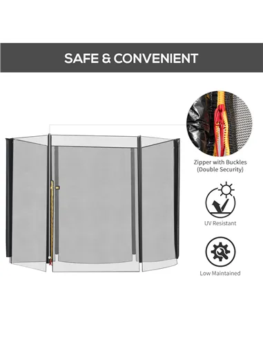 Homcom  8ft Trampoline Replacement Net, Black