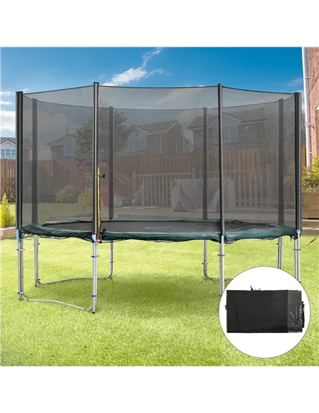 HOMCOM 13ft Trampoline Net Replacement Safety Net Enclosure Net Spare w/ 8 Poles