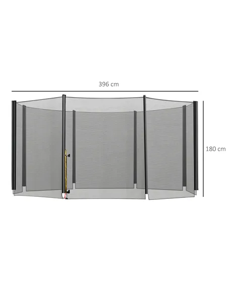 HOMCOM 13ft Trampoline Net Replacement Safety Net Enclosure Net Spare w/ 8 Poles