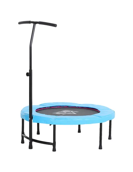 HOMCOM 40" Fitness Trampoline with Adjustable Handle, Rebounder Trampoline, Mini Jumper for Indoor Exercise Workout, Blue