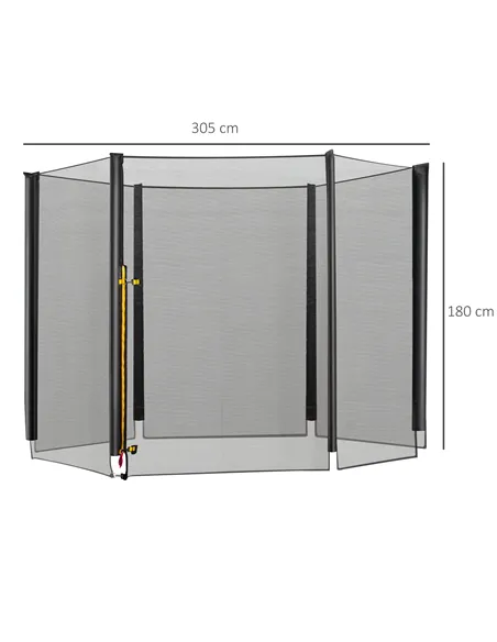 HOMCOM 10ft Trampoline Net Replacement Enclosure, Black