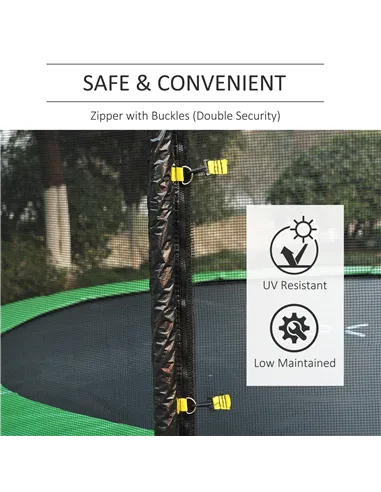 HOMCOM 10ft Trampoline Net Replacement Enclosure, Black