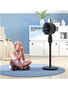 HOMCOM Pedestal Fan, Powerful Air Circulator, 12 Inch Floor Standing Fan with 3 Speed Settings, Oscillating Function for Bedroom 2