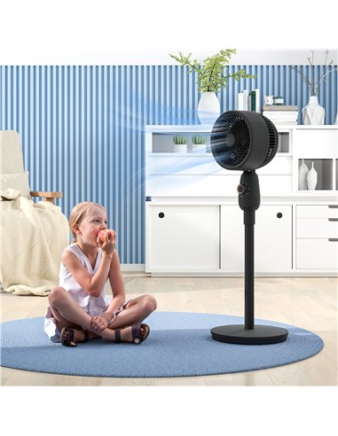 HOMCOM Pedestal Fan, Powerful Air Circulator, 12 Inch Floor Standing Fan with 3 Speed Settings, Oscillating Function for Bedroom
