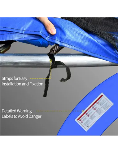 HOMCOM 12ft Trampoline Pad Φ366cm Trampoline Accessories Surround Pad Thick Foam Pads Padding Replacement Spare- Blue