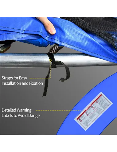 HOMCOM Φ244cm Trampoline Pad Pads Replacement Trampoline Accessories Safety Surround Pads Padding - 8ft Blue
