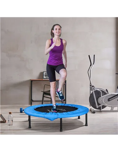 HOMCOM Φ101 Mini Fitness Trampoline Home Gym Yoga Exercise Rebounder Indoor Outdoor Jumper with Safety Pad, Support Up to 100 KG