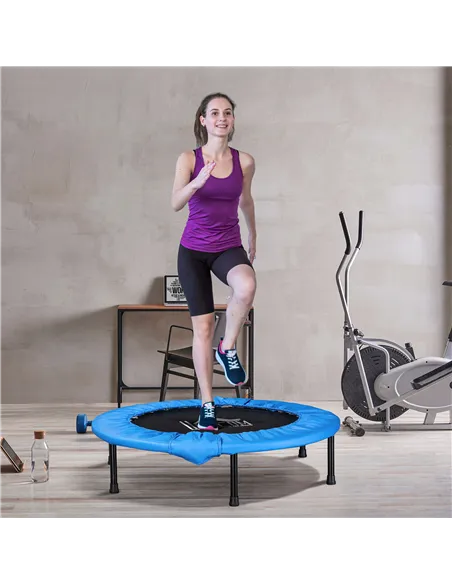 HOMCOM Φ101 Mini Fitness Trampoline Home Gym Yoga Exercise Rebounder Indoor Outdoor Jumper with Safety Pad, Support Up to 100 KG