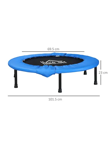 HOMCOM Φ101 Mini Fitness Trampoline Home Gym Yoga Exercise Rebounder Indoor Outdoor Jumper with Safety Pad, Support Up to 100 KG