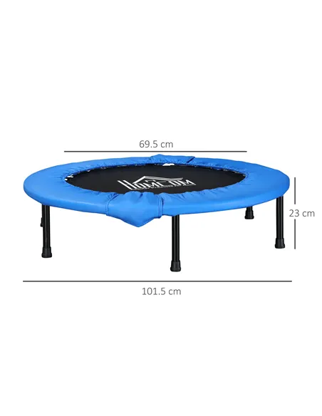 HOMCOM Φ101 Mini Fitness Trampoline Home Gym Yoga Exercise Rebounder Indoor Outdoor Jumper with Safety Pad, Support Up to 100 KG