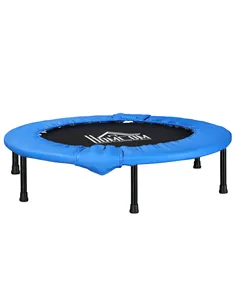 HOMCOM Φ96cm Mini Fitness Trampoline Home Gym Yoga Exercise Rebounder Indoor Outdoor Jumper with Safety Pad, Support Up to 100 K