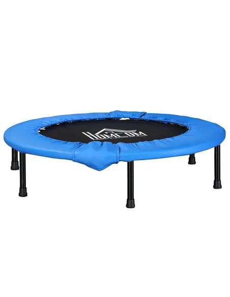 HOMCOM Φ96cm Mini Fitness Trampoline Home Gym Yoga Exercise Rebounder Indoor Outdoor Jumper with Safety Pad, Support Up to 100 K