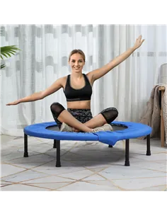 HOMCOM Φ96cm Mini Fitness Trampoline Home Gym Yoga Exercise Rebounder Indoor Outdoor Jumper with Safety Pad, Support Up to 100 K 2