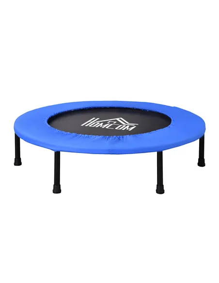 HOMCOM Φ91 Mini Fitness Trampoline Home Gym Yoga Exercise Rebounder Indoor Outdoor Jumper with Safety Pad, Support Up to 100 KG,