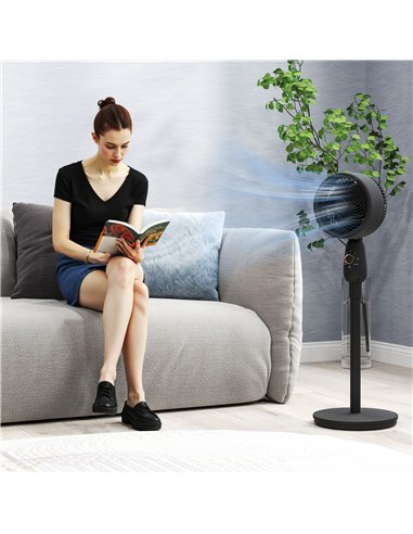 HOMCOM Pedestal Fan, Powerful Air Circulator, 12 Inch Floor Standing Fan with 3 Speed Settings, Oscillating Function for Bedroom