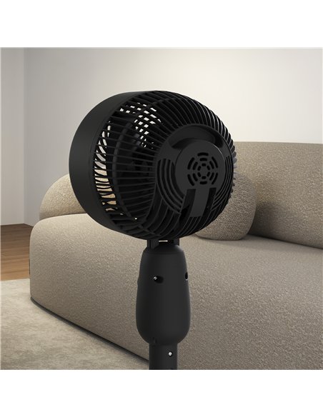 HOMCOM Pedestal Fan, Powerful Air Circulator, 12 Inch Floor Standing Fan with 3 Speed Settings, Oscillating Function for Bedroom
