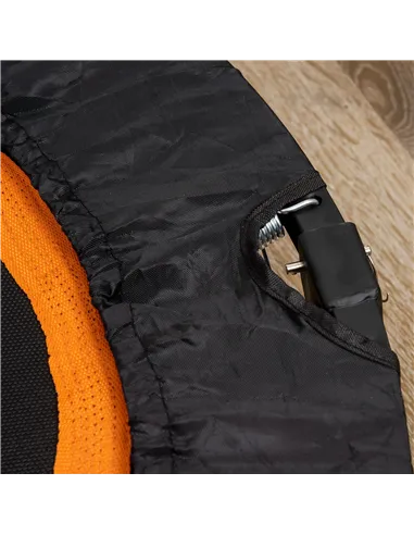 HOMCOM 40" Foldable Mini Fitness Trampoline, with Adjustable Foam Handle, Orange