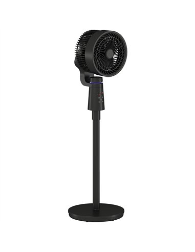 HOMCOM Pedestal Air Circulation Fan with Oscillating, Light Off, Black