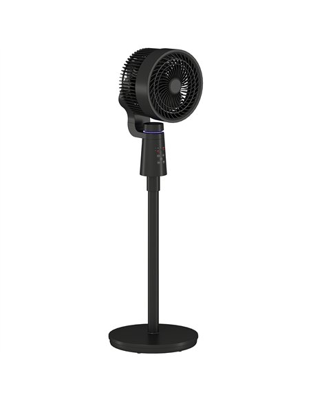 HOMCOM Pedestal Air Circulation Fan with Oscillating, Light Off, Black
