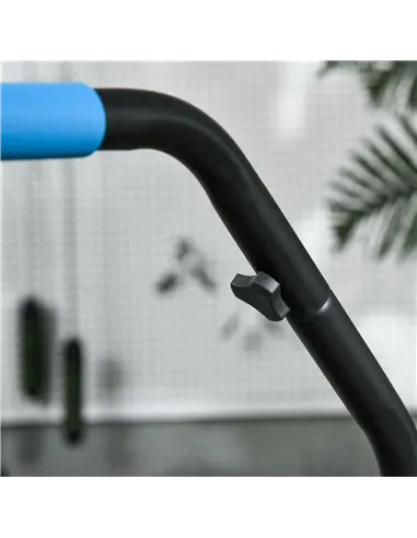 HOMCOM 40" Foldable Mini Fitness Trampoline, with Adjustable Foam Handle, Blue