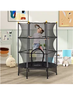 HOMCOM 4.6FT/55" Kids Trampoline with Safety Enclosure, Outdoor Indoor Use, for Ages 3-10 Years, Black 2