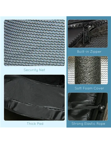 HOMCOM 4.6FT/55" Kids Trampoline with Safety Enclosure, Outdoor Indoor Use, for Ages 3-10 Years, Black