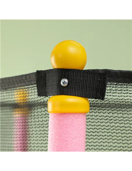 HOMCOM 4.6FT/55" Kids Trampoline with Safety Enclosure, Outdoor Indoor Use, for Ages 3-10 Years, Pink