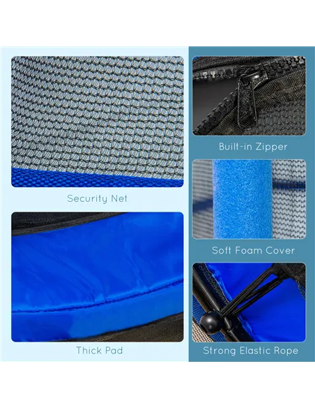HOMCOM 4.6FT/55" Kids Trampoline with Safety Enclosure, Outdoor Indoor Use, for Ages 3-10 Years, Blue