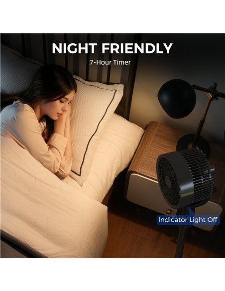 HOMCOM Pedestal Air Circulation Fan with Oscillating, Light Off, Black