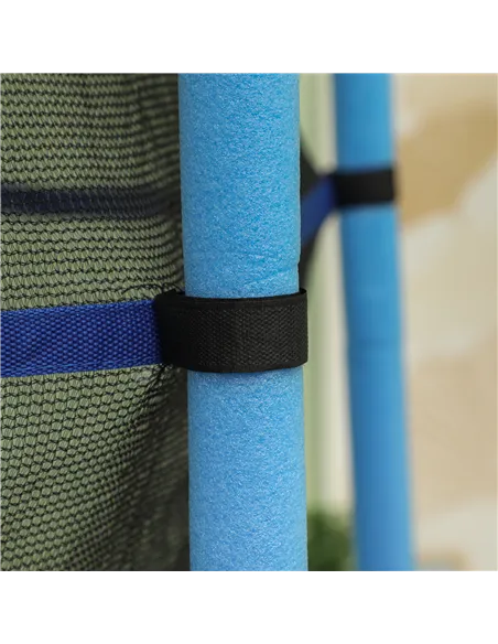 HOMCOM 4.6FT/55" Kids Trampoline with Safety Enclosure, Outdoor Indoor Use, for Ages 3-10 Years, Blue