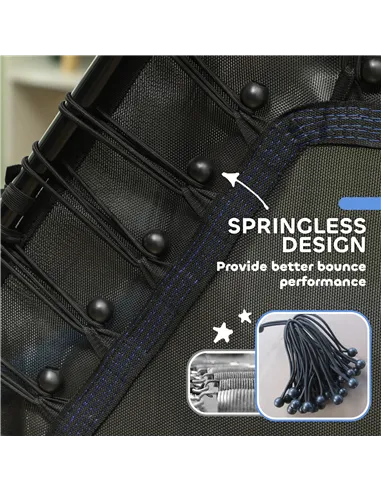 HOMCOM Kids Trampoline Mini Bouncer with Enclosure Safety Net For Ages 3-10 Years - Blue