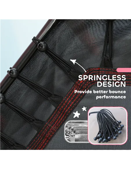 HOMCOM Kids Trampoline Mini Bouncer with Enclosure Safety Net For Ages 3-10 Years - Red