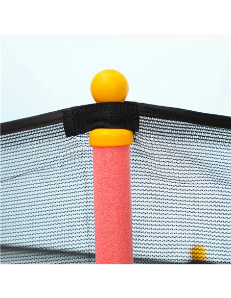 HOMCOM Kids Trampoline Mini Bouncer with Enclosure Safety Net For Ages 3-10 Years - Red