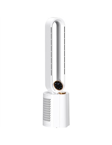 HOMCOM Multi-Mode Bladeless Tower Fan and Humidifier - White