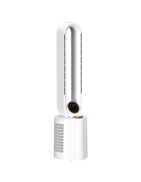 HOMCOM Multi-Mode Bladeless Tower Fan and Humidifier - White