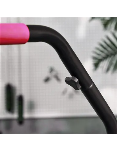 HOMCOM 40" Foldable Mini Fitness Trampoline, with Adjustable Foam Handle, Pink