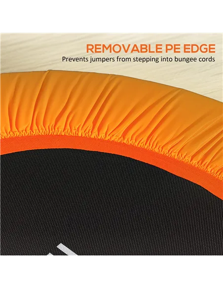 HOMCOM 40" Fitness Trampoline with Adjustable Handle, Rebounder Trampoline, Mini Jumper for Indoor Exercise Workout, Orange