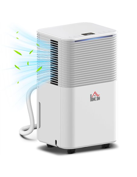 HOMCOM 12L/Day 2000ML Portable Quiet Dehumidifier for Home Laundry Room Bedroom Basement, Electric Moisture Air De-Humidifier wi