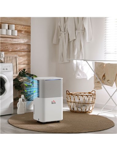 HOMCOM 12L/Day 2000ML Portable Quiet Dehumidifier for Home Laundry Room Bedroom Basement, Electric Moisture Air De-Humidifier wi