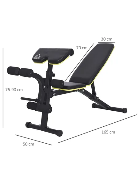 HOMCOM PVC Upholstered Steel Sit-Up/Dumbbell Duo Bench Black
