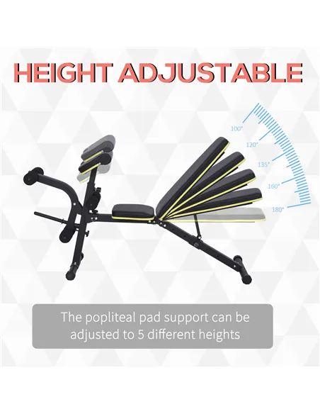 HOMCOM PVC Upholstered Steel Sit-Up/Dumbbell Duo Bench Black