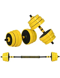 HOMCOM 30KG Dumbbell & Barbell  Adjustable Set Plate Bar Clamp Rod Home Gym Sports Area Exercise Ergonomic